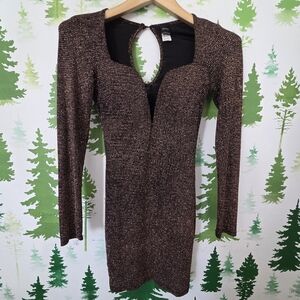 Privy Black and Gold Shimmering Mini Dress